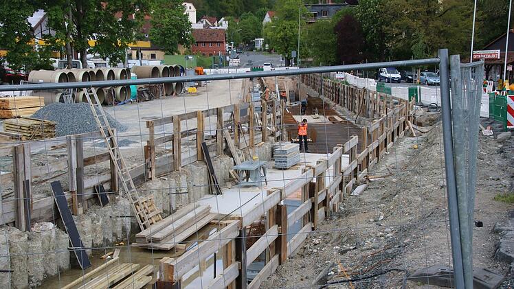 Die Baustelle Hofer Straße/Berliner Brücke. Foto: Jürgen Gärtner