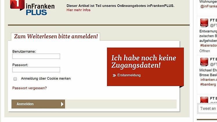 Die Bezahlschranke unter den inFrankenPLUS-Artikeln