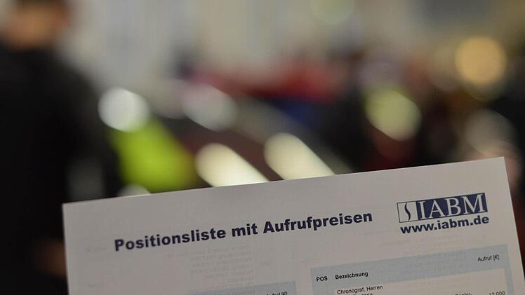 Positionsliste mit Aufrufpreisen Foto: Nikolas Pelke