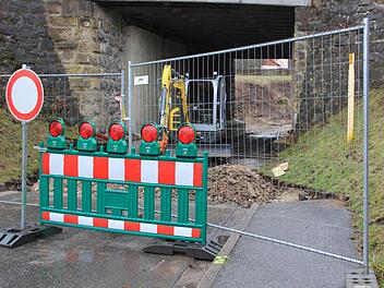 Baustelle in der Unterführung in der Maxschachtstraße in Stockheim. Foto: Lisa Kieslinger