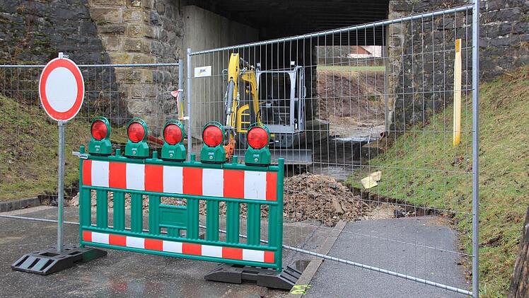 Baustelle in der Unterführung in der Maxschachtstraße in Stockheim. Foto: Lisa Kieslinger
