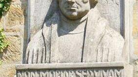 Luther-Gedenktafel auf der Veste Coburg.Foto: Jochen Berger