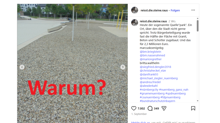 Post &uuml;ber den Quellepark in N&uuml;rnberg