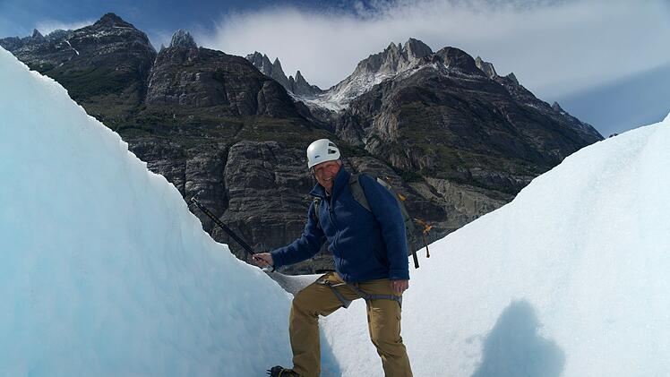 Der Grey-Gletscher ist Teil des patagonischen Eisfelds. Geologe Colin Devey ist für "Terra-X" im Nationalpark "Torres del Paine" im chilenischen Patagonien unterwegs.