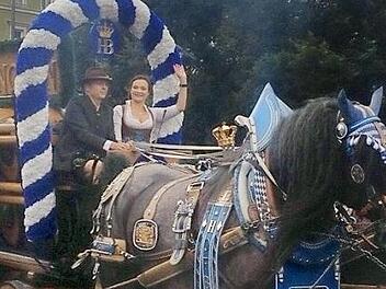 Tina-Christin Rüger nahm als Bayerische Bierkönigin am Trachtenumzug zum Oktoberfest teil. Foto: privat