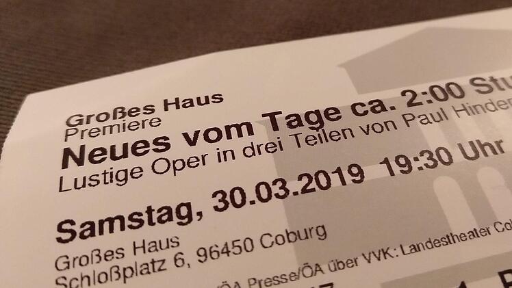 Ungetrübt freundlich wurde die Premiere der Oper "Neues vom Tage" von Paul Hindemith am Landestheater Coburg aufgenommen.Foto: Jochen Berger