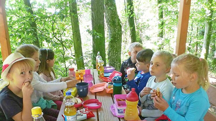 Auf den Weg nach Vierzehnheiligen stärkten sich die Wallfahrer bei einem Picknick. Fotos: Gerd Klemenz