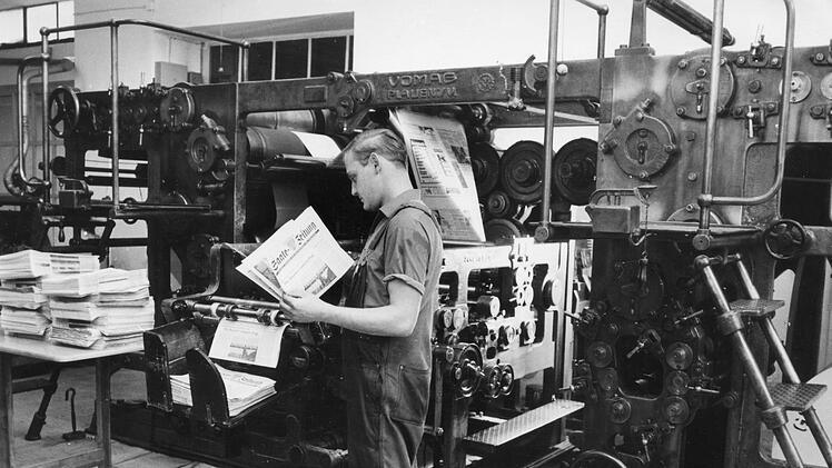 Früher wurde in der Theresienstraße die Saale-Zeitung auch gedruckt. Foto: Archiv/Saale-Zeitung