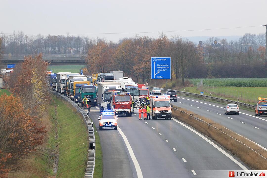 Lkw-Unfall auf A73 bei Buttenheim