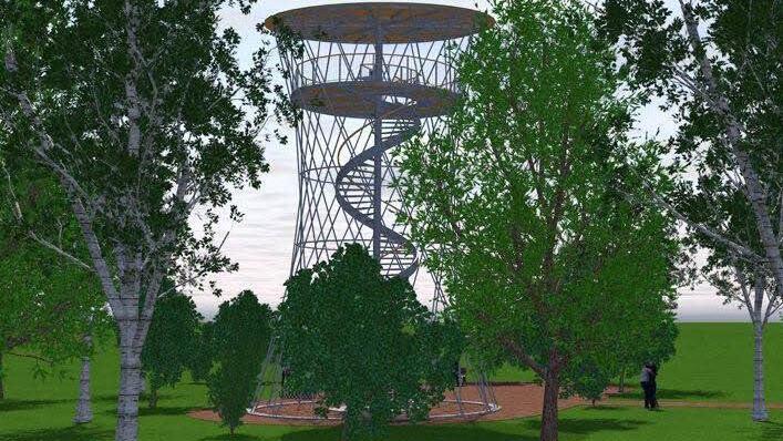 Sieger-Modell 2: Eine überdachte Stahlkonstruktion in Form eines Hyperboloiden. Netto-Kosten: rund 213 000 Euro. Der Entwurf stammt von Konrad Straßl und Matthias Buchmaier.