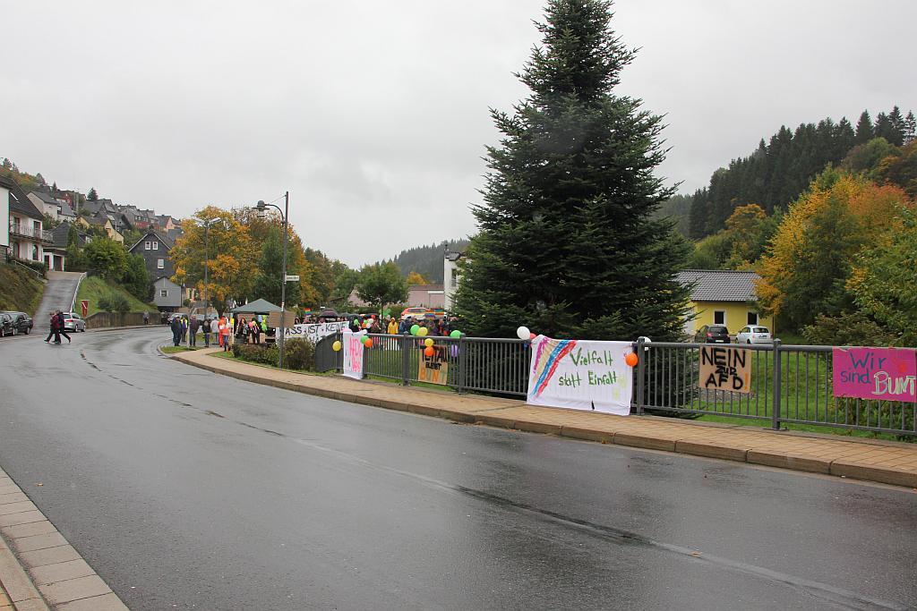 Protest gegen Treffen der "Alternativen Mitte" in Tettau