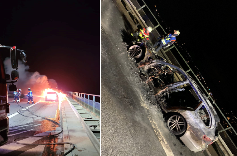 Feuerwehr Marktbreit wird während Übung zu echtem Einsatz gerufen - Auto auf A7 steht in Flammen