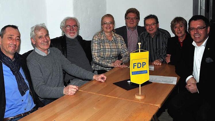 Sie stehen an der Spitze der FDP-Liste für den Kreistag (von links): Michael Otte, Hans-Werner Fischer, Veit Pöhlmann, Margit Drechsler, Roland Klötzer, Lothar Huber, Brita Ziegler und Thomas Nagel. Foto: Stephan Herbert Fuchs