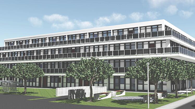 So soll das fertige Wohnheim in der Brennerstraße aussehen.  Plan und Modell: Atelier Völker-Selbert