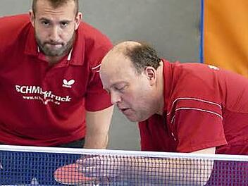 Machten im Schlussdoppel den 9:7-Sieg des TTC perfekt, v.l.: Thomas Motschmann und Laszlo Harasztovich  Foto: Felix Ingerfeld