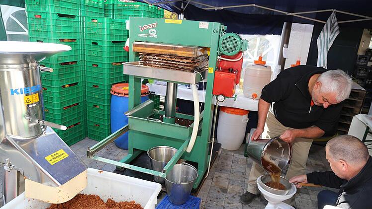 Hier wird frischer Apfelsaft abgefüllt.  Foto: Franz Galster