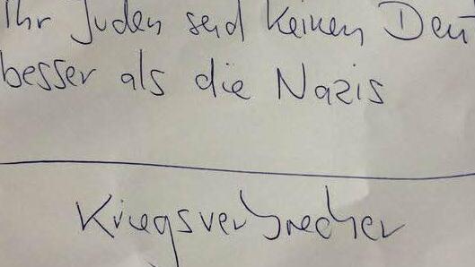 In dem Brief vergleicht der anonyme Schreiber die Juden mit den Nationalsozialisten.