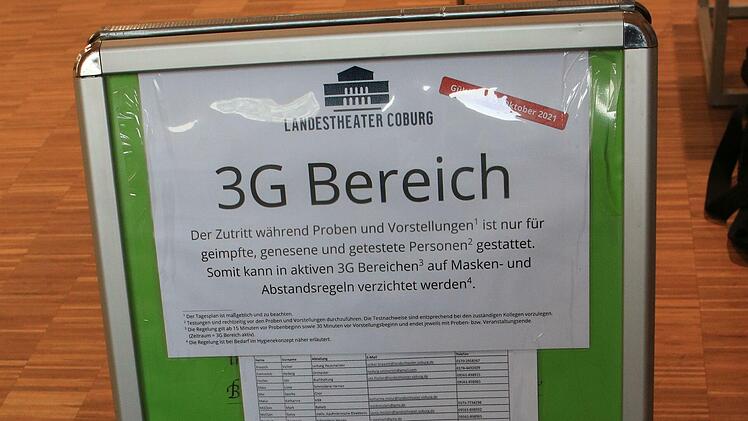 Um die Gefahr von Ansteckungen zu reduzieren, aber zugleich Erleichterungen beim Probenbetrieb zu gewährleisten, hat das Landestheater bereits seit vor einigen Wochen 3G-Bereiche eingeführt.Foto: jochen Berger