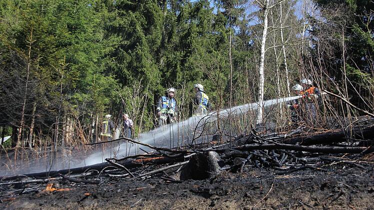 Die Wehrleute bekämpften den Brand.  Foto: Friedwald Schedel