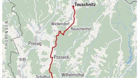 Die dritte Etappe geht von Steinberg nach Teuschnitz. Grafik: Dagmar Klumb