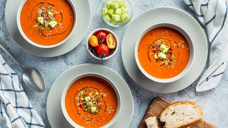 Lecker und vegan ist auch diese Tomatensuppe.