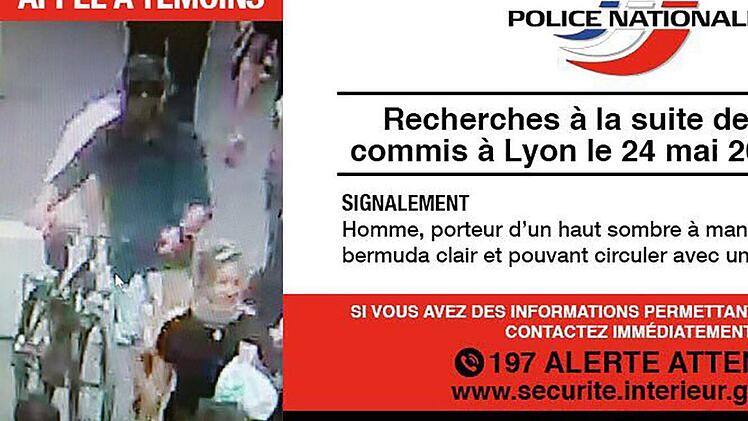 Die Polizei fahndet mit diesem Foto auf Twitter nach einem Verd&auml;chtigen im Zusammenhang mit einer Explosion in Lyon. Foto: --/Police Nationale/dpa