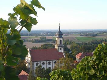 Umrahmt von Reben bietet die Grafschaftskirche ein idyllisches Bild. Damit das so bleibt, muss der Kirchensockel erneuert werden.  Foto: Diana Fuchs