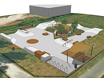 Der Entwurf für die Skateranlage, die nach Vorstellung und Ideen der Jugendlichen mitgestaltet wurde