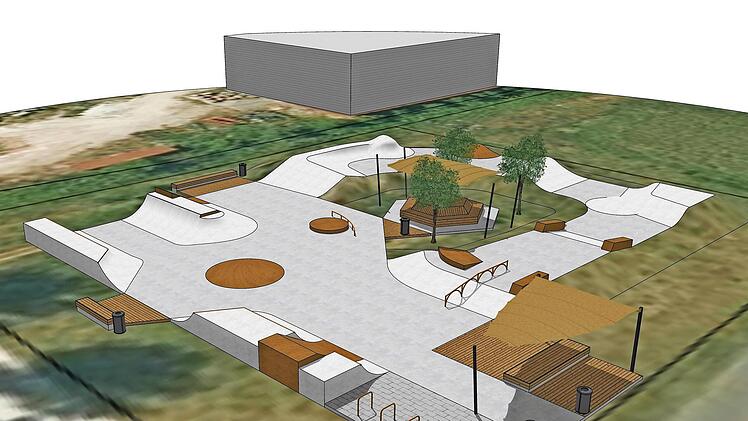 Der Entwurf für die Skateranlage, die nach Vorstellung und Ideen der Jugendlichen mitgestaltet wurde