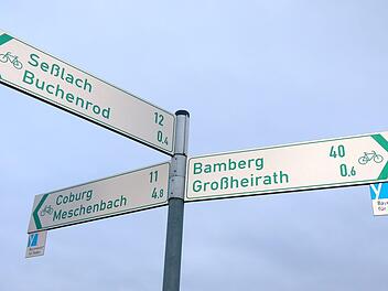 Bald wird alles neu: Die Radwege im Coburger Land werden in den Jahren 2017 bis 2019  komplett neu beschildert.Berthold Köhler