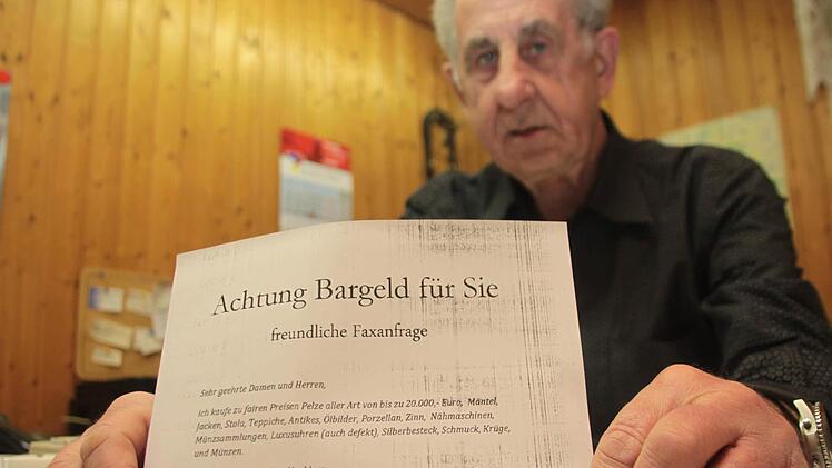 Walter Rabe mit dem dubiosen Fax-Angebot. Foto: Jürgen Gärtner