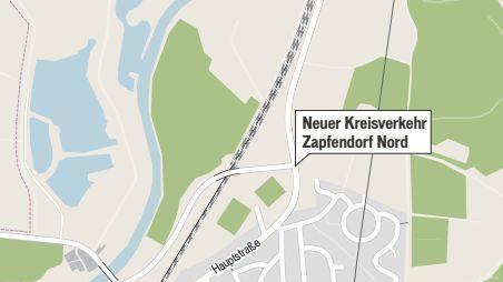 Hier entsteht der neue Kreisverkehr Zapfendorf Nord. Grafik: Micho Haller