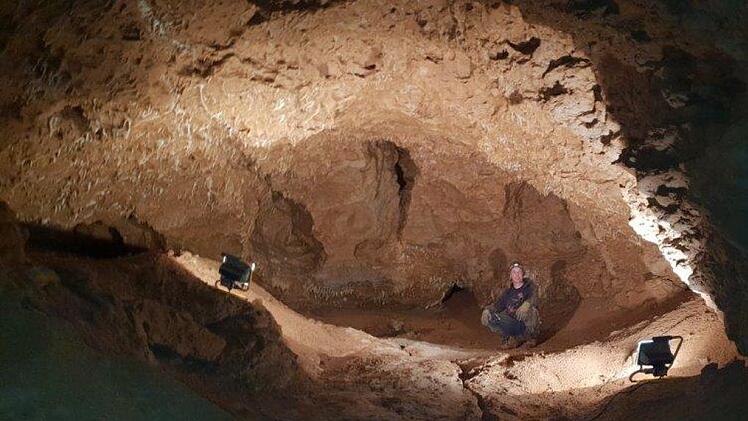 Der nun entdeckte neue Höhlenraum ist größer als der  Riesensaal, allerdings nicht mit so schönen Tropfsteinen.  Foto:  Stefan Brand/NK