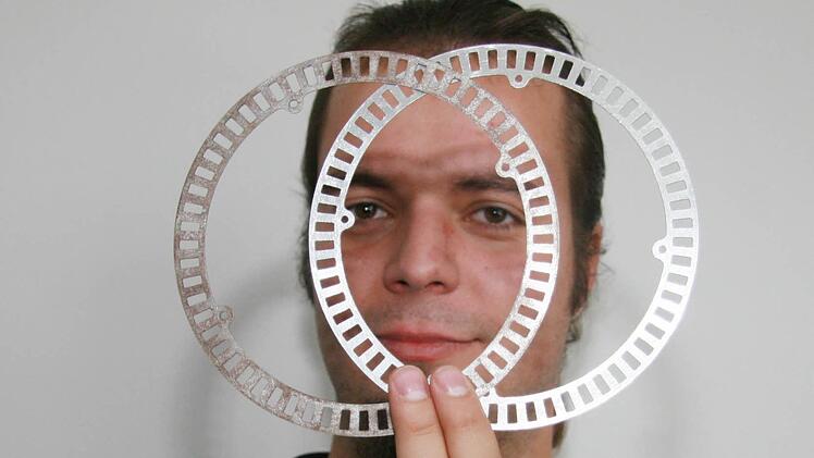 Mit den Inkrementenrädern möchte Götz Sensortests machen.