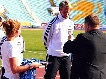 Ein großer Moment: André Zapf erhält die Bronzemedaille. Fotos: privat