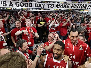 Die Brose Baskets haben mit dem Sieg über ZSKA Moskau einmal mehr in dieser Euroleague-Saison Geschichte geschrieben. Foto: sportpress