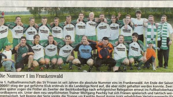 Die Aufstiegsmannschaft des SV Friesen iim Jahr 2000.  Foto: SV Friesen