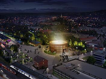 Vision f&uuml;r Coburg: Ein "Globe" am G&uuml;terbahnhof. Foto: Isabell Stengel/Andreas Macht/Coburger Designforum Oberfranken