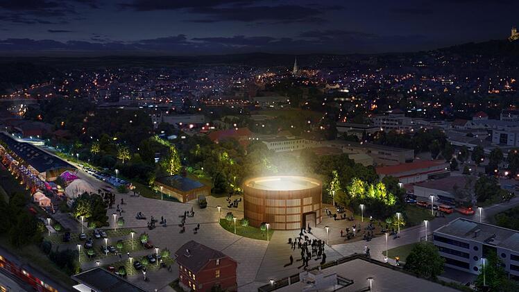 Vision f&uuml;r Coburg: Ein "Globe" am G&uuml;terbahnhof. Foto: Isabell Stengel/Andreas Macht/Coburger Designforum Oberfranken