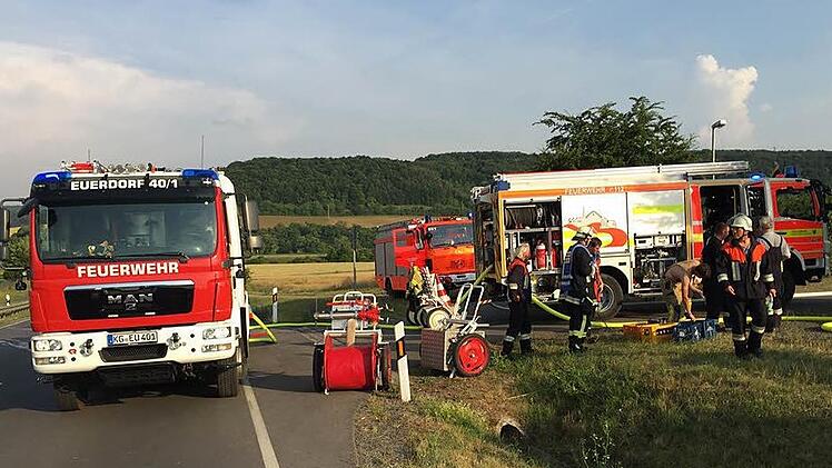 Weil die Euerdorfer Feuerwehr ein Gas-Messgerät auf dem Fahrzeug hat, wurde sie am Samstag nach Hammelburg gerufen. Elf Feuerwehrleute waren rund zwei Stunden im Einsatz. Foto: Feuerwehr Euerdorf