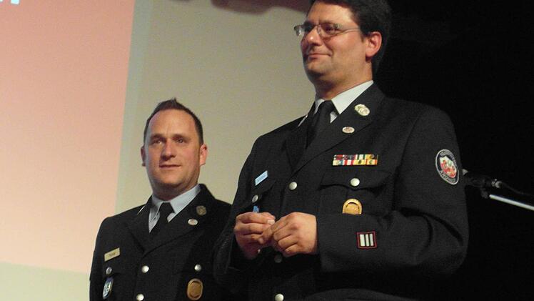 Kommandant Martin Panzer (links) und Vorsitzender Stefan Wicklein