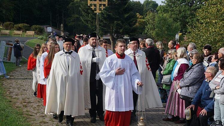 Am 15. September 2018 besuchte der neue Würzburger Bischof Franz Jung den Kreuzberg. Foto: Marion Eckert