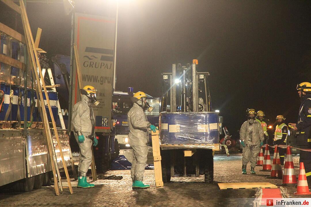 Unfall mit Gefahrgut-Laster auf der A3 bei Höchstadt