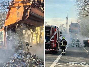 Erlangen: Feuer in Müllabfuhr-Wagen - "Brand weit fortgeschritten"