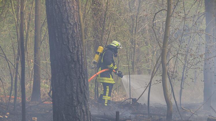 Zwischen Trosdorf und Weipelsdorf brannte am Donnerstagnachmittag der Wald.  Foto: Merzbach / News5
