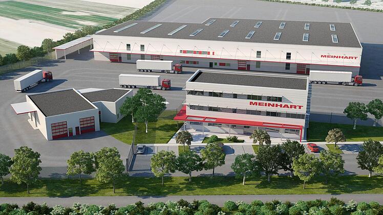 So soll das neue Meinhart-Logistikzentrum in Höchstadt bis kommenden März aussehen. Grafik: Architekturbüro Georg Hagen