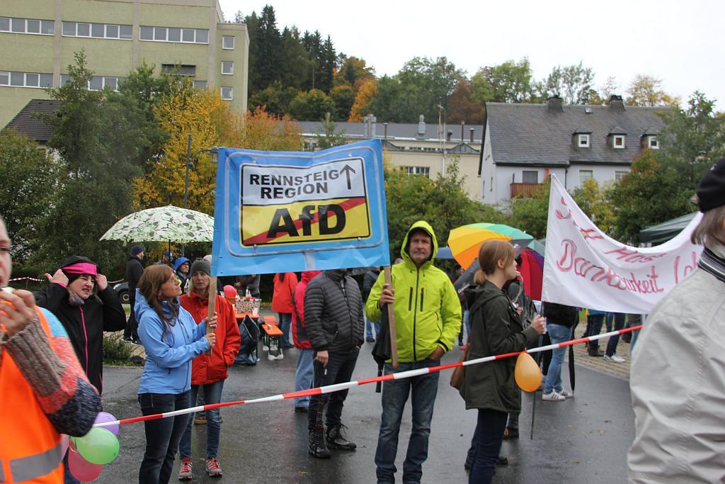 Protest gegen Treffen der "Alternativen Mitte" in Tettau