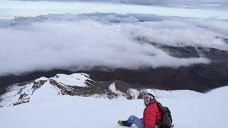 Magdalena Koch beim Abstieg des 6268 Meter hohen Volcan Chimborazos in Ecuador. Magdalena Koch