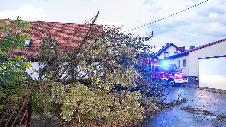 Umgestürzte Bäume und abgedeckte Häuser: Schwere Unwetter im Landkreis Bamberg