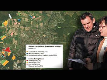 Beim Flächenmanagement der Gemeinde arbeiten Bürgermeister Ludwig Wahl und Karin Klein-Schmidt vom Landschaftspflegeverband eng zusammen. Die Gemeinde hat seit 2011 ein "Ökokonto". Sie profitiert damit bei der Ausweisung von Ausgleichsflächen. Foto: Christian Bauriedel